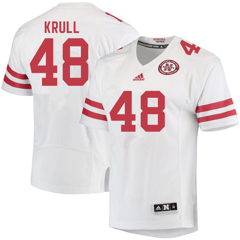 Men #48 Bryson Krull Nebraska Cornhuskers College Football Jerseys Sale-White - Click Image to Close